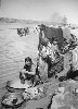 On the river (255Wx350H) - Women washing cloths in Baghdad 