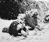 Netting (407Wx350H) - Men and boys netting reeds for their houses 