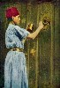Polish (295Wx430H) - A boy polishing a brass door knob. 